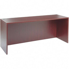 ALERA - 70.88" Long x 29.63" High x 23.63" Deep, Kneespace Credenza - Mahogany (Color), Woodgrain Laminate - Exact Industrial Supply