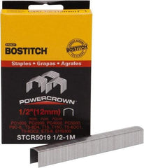 Stanley Bostitch - 1/2" Long x 7/16" Wide, 24 Gauge Crowned Construction Staple - Steel, Chisel Point - Exact Industrial Supply