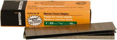 Stanley Bostitch - 1" Long x 7/32" Wide, 18 Gauge Narrow Crown Construction Staple - Steel, Chisel Point - Exact Industrial Supply