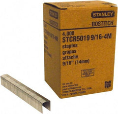 Stanley Bostitch - 9/16" Long x 7/16" Wide, 18 Gauge Crowned Construction Staple - Steel, Chisel Point - Exact Industrial Supply