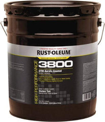 Rust-Oleum - 5 Gal Dunes Tan Gloss Finish Acrylic Enamel Paint - 150 to 270 Sq Ft per Gal, Interior/Exterior, Direct to Metal - Exact Industrial Supply