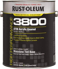 Rust-Oleum - 1 Gal Masstone Tint Base Gloss Finish Acrylic Enamel Paint - 150 to 270 Sq Ft per Gal, Interior/Exterior, Direct to Metal - Exact Industrial Supply