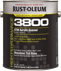 Rust-Oleum - 1 Gal Masstone Tint Base Semi Gloss Finish Acrylic Enamel Paint - 150 to 270 Sq Ft per Gal, Interior/Exterior, Direct to Metal - Exact Industrial Supply