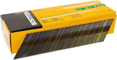 Stanley Bostitch - 15 Gauge 0.07" Shank Diam 2-1/2" Long Finishing Nails for Power Nailers - Steel, Bright Finish, Smooth Shank, Angled Stick Adhesive Collation, Round Head, Chisel Point - Exact Industrial Supply