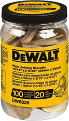 DeWALT - Size 20 Biscuits - 100 Pieces, Tube - Exact Industrial Supply