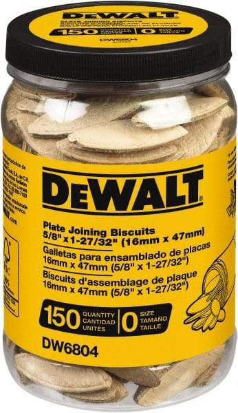 DeWALT - Size 0 Biscuits - 150 Pieces, Tube - Exact Industrial Supply
