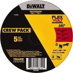 DeWALT - 4-1/2" Ceramic Cutoff Wheel - 0.045" Thick, 7/8" Arbor, 13,300 Max RPM, Use with Portable Tools - Exact Industrial Supply