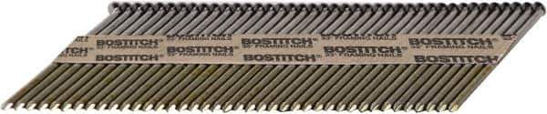 Stanley Bostitch - 11 Gauge 0.131" Shank Diam 3-1/4" Long Framing Nails for Power Nailers - Steel, Galvanized Finish, Smooth Shank, Angled Stick Paper Tape Collation, Round Head - Exact Industrial Supply