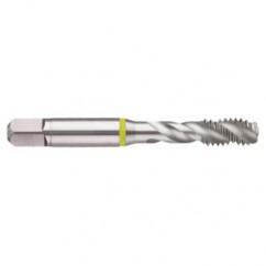 9/16-12 2B 3-Flute Cobalt Yellow Ring Semi-Bottoming 40 degree Spiral Flute Tap-Bright - Exact Industrial Supply
