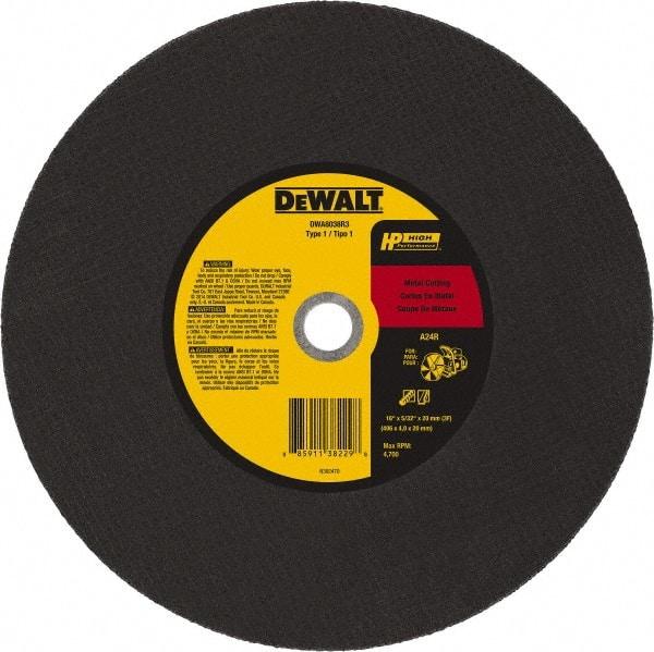DeWALT - 16" 24 Grit Aluminum Oxide Cutoff Wheel - 5/32" Thick, 20mm Arbor, 4,700 Max RPM, Use with Chop Saws - Exact Industrial Supply