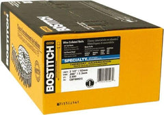 Stanley Bostitch - 13 Gauge 2-1/2" Long Siding Nails for Power Nailers - Steel, Galvanized Finish, Smooth Shank, Coil Wire Collation, Round Head, Blunt Diamond Point - Exact Industrial Supply