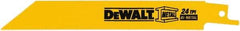 DeWALT - 4" Long x 3/4" Thick, Bi-Metal Reciprocating Saw Blade - Straight Profile, 24 TPI, Toothed Edge, Tang Shank - Exact Industrial Supply