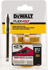 DeWALT - 2-9/16" Diam, 2" Cutting Depth, Hole Saw - Carbide-Tipped Saw, Toothed Edge - Exact Industrial Supply