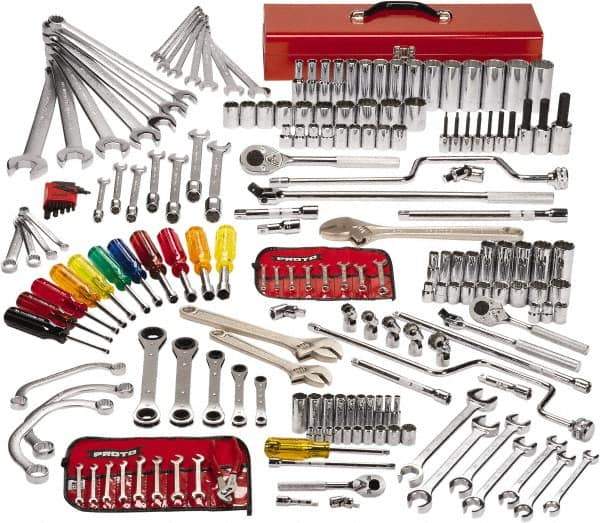 Proto - 194 Piece 1/4, 3/8 & 1/2" Drive Master Tool Set - Comes in Top Chest - Exact Industrial Supply