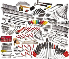 Proto - 334 Piece 1/4, 3/8 & 1/2" Drive Master Tool Set - Comes in Roller Cabinet - Exact Industrial Supply