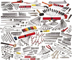 Proto - 497 Piece 1/4, 3/8 & 1/2" Drive Master Tool Set - Comes in Roller Cabinet with Top Chest - Exact Industrial Supply