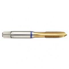 41276 2B 4-Flute PM Cobalt Blue Ring Spiral Point Plug Tap-TiN - Exact Industrial Supply