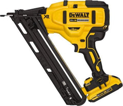 DeWALT - Cordless Finish Nailer Kit - 15 Gauge Nail Diam, 1-1/4 to 2-1/2" Long Nail, Includes DCB203 2Ah Battery, Carry Bag & Charger - Exact Industrial Supply