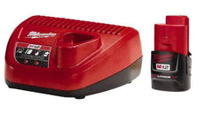 Milwaukee Tool - 12 Volt, 1 Battery Lithium-Ion Power Tool Charger - Battery Included - Exact Industrial Supply