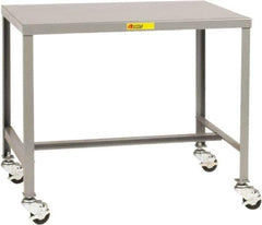 Little Giant - 48 Wide x 24" Deep x 30" High, Steel Heavy-Duty Machine Table - Fixed Legs, Gray - Exact Industrial Supply