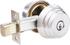 Arrow Lock - 1-3/8 to 1-3/4" Door Thickness, Satin Chrome Finish, Double Cylinder Deadbolt - Exact Industrial Supply