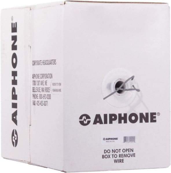 Aiphone - 22 AWG, 2 Wire, 1,000' OAL Shielded Automation & Communication Cable - PVC Insulation, 0.0253" OD - Exact Industrial Supply