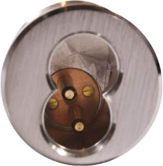 Arrow Lock - 7 Piece Less Cylinder Rim Cylinder - Satin Chrome Coated, Brass - Exact Industrial Supply