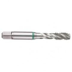 1-1/8-7 2B 4-Flute Cobalt Green Ring Semi-Bottoming 40 degree Spiral Flute Tap-Bright - Exact Industrial Supply