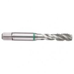 3-56 2B 3-Flute Cobalt Green Ring Semi-Bottoming 40 degree Spiral Flute Tap-Bright - Exact Industrial Supply