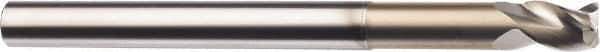 SGS - 1/2", 3 Flute, Single End, Solid Carbide, 0.015" Corner Radius End Mill - 5" OAL, 38° Helix, Right Hand Flute, 5/8" LOC, Right Hand Cut, 3-3/8" Extended Reach - Exact Industrial Supply