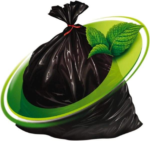 Mint-X - 1.7 mil Thick, Rodent Repellent Trash Bags - Linear Low-Density Polyethylene (LLDPE), Flat Pack Dispenser, 33" Wide x 46" High, Black - Exact Industrial Supply