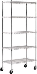 Sandusky Lee - 5 Shelf Wire Shelving Unit - 36" Wide x 18" Deep x 72" High, - Exact Industrial Supply