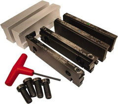 Jet Machining - 6" Jaw Width, " Jaw Height, Standard Vise Jaw Sets - Hardened Steel - Exact Industrial Supply