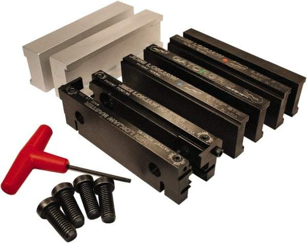 Jet Machining - 6" Jaw Width, " Jaw Height, Standard Vise Jaw Sets - Hardened Steel - Exact Industrial Supply