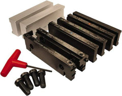 Jet Machining - 6" Jaw Width, " Jaw Height, Standard Vise Jaw Sets - Hardened Steel - Exact Industrial Supply