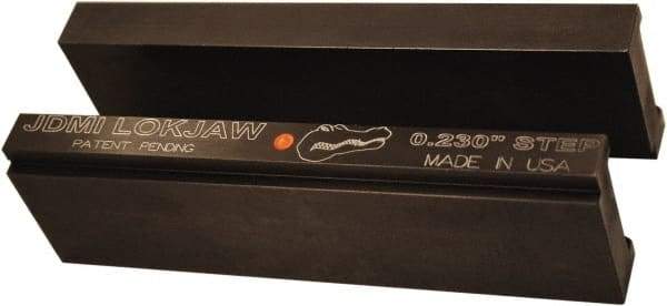 Jet Machining - 6" Wide x 1.72" High x 5/8" Thick, Step Vise Jaw - Hard, Alloy Steel, Moveable Jaw, Compatible with 6" Vises - Exact Industrial Supply