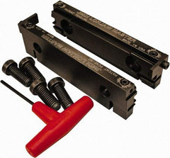 Jet Machining - 6" Wide x 1.71" High x 5/8" Thick, Flat/No Step Vise Jaw - Semi-Hard, Alloy Steel, Fixed Jaw, Compatible with 6" Vises - Exact Industrial Supply