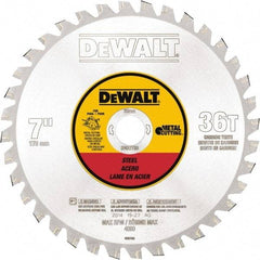 DeWALT - 7" Diam, 25/32" Arbor Hole Diam, 36 Tooth Wet & Dry Cut Saw Blade - Steel, Crosscutting Action, Standard Round Arbor - Exact Industrial Supply