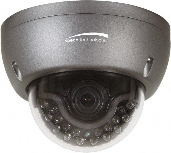 Speco - Indoor and Outdoor Variable Focal Lens Infrared Dome Camera - 2.8-12mm Lens, 1,000 Resolution Line, 4.72 Inch Diameter, 3.35 Inch High, Color Image - Exact Industrial Supply