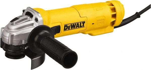 DeWALT - 4-1/2" Wheel Diam, 11,000 RPM, Corded Angle & Disc Grinder - 5/8-11 Spindle, 120 Volts, 11 Amps - Exact Industrial Supply