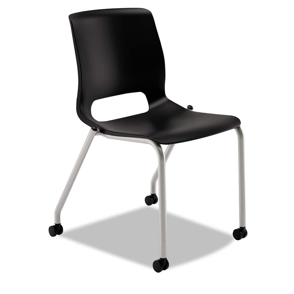 Hon - Stacking Chairs; Type: Stack Chair ; Seating Area Material: Polyester ; Color: Onyx; Black ; Frame Color: Platinum ; Height (Inch): 32-1/4 ; Width (Inch): 21 - Exact Industrial Supply