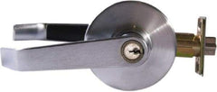 Arrow Lock - Entry Lever Lockset - 2-3/4" Back Set, Steel, Brushed Chrome Finish - Exact Industrial Supply