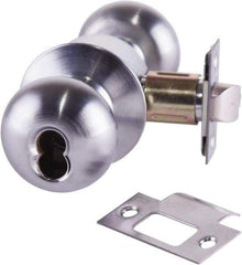 Arrow Lock - Entrance Lever Lockset - 2-3/4" Back Set, Steel, Brushed Chrome Finish - Exact Industrial Supply