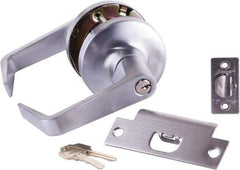 Arrow Lock - Storeroom Lever Lockset - 2-3/4" Back Set, Steel, Brushed Chrome Finish - Exact Industrial Supply
