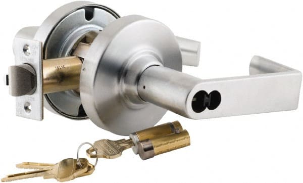 Schlage - Classroom Lever Lockset for 1-3/4 to 2" Thick Doors - Exact Industrial Supply