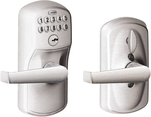 Schlage - Combination Entry Lever Lockset for 1-1/8 to 1-3/4" Thick Doors - Exact Industrial Supply
