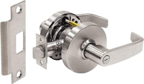 Sargent - Privacy Lever Lockset - 2-3/4" Back Set, Steel, Brushed Chrome Finish - Exact Industrial Supply