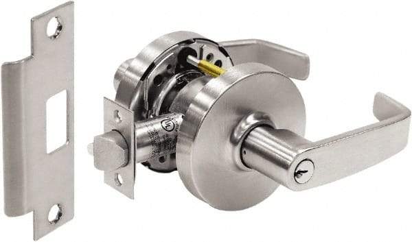 Sargent - Classroom Lever Lockset - 2-3/4" Back Set, Steel, Brushed Chrome Finish - Exact Industrial Supply