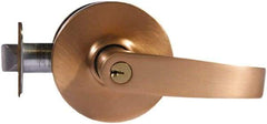 Sargent - Entry Lever Lockset - 2-3/4" Back Set, Steel, Satin Bronze Finish - Exact Industrial Supply