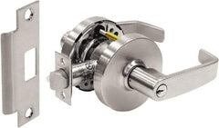 Sargent - Storeroom Lever Lockset - 2-3/4" Back Set, Steel, Brushed Chrome Finish - Exact Industrial Supply